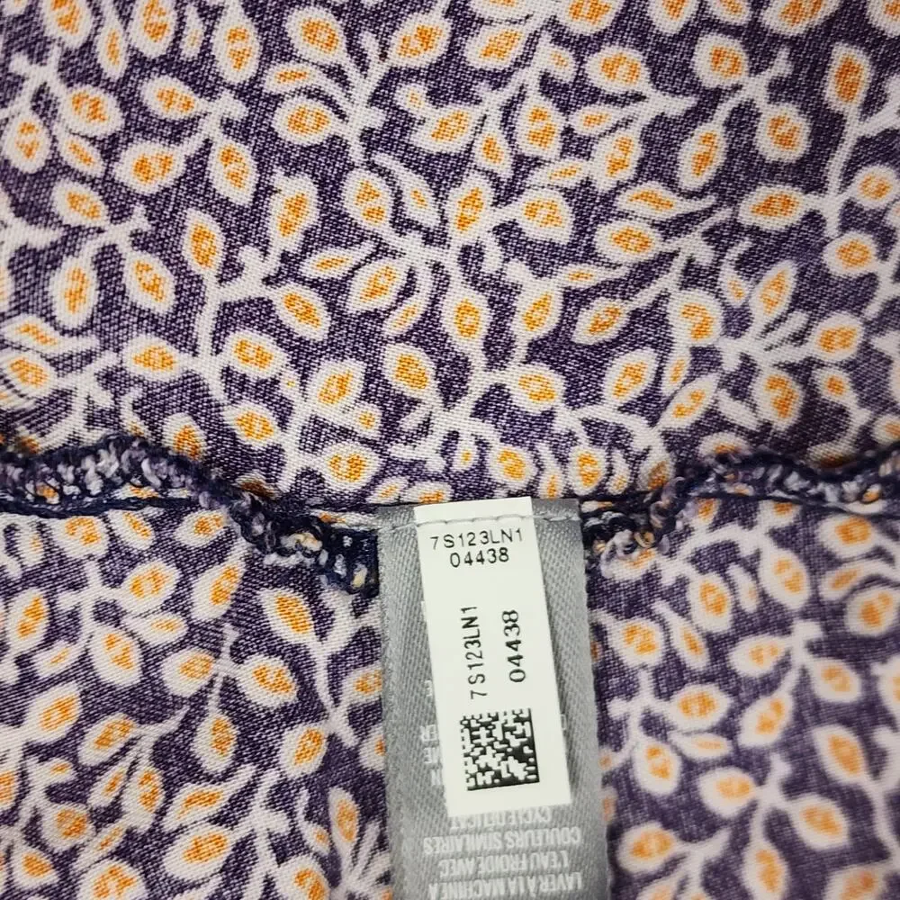 Aerie‎ Floral Wrap Dress Women's M Purple Short Sleeve Tie Waist V-Neck